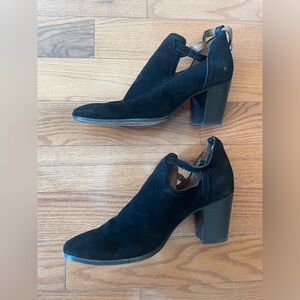 Black suede Frye bootie